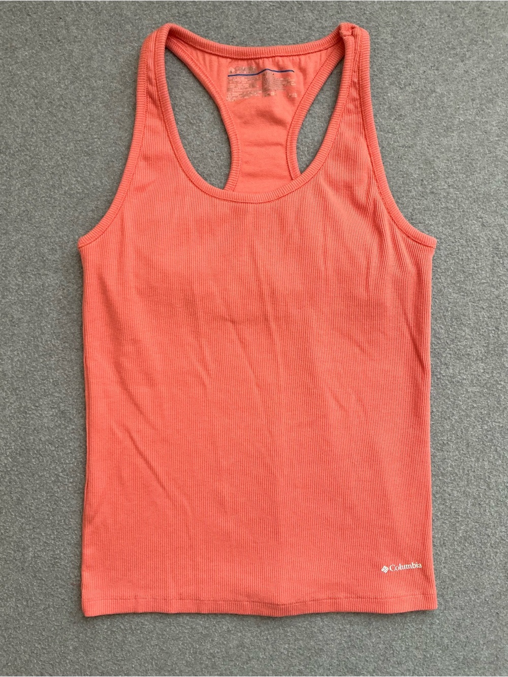 Columbia Ribbed Racerback Tank Top Coral Orange Outdoor Casual Women’s M